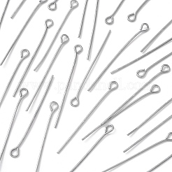 アイアンアイピン  カドミウムフリー＆鉛フリー  プラチナ  21ゲージ  35x0.7mm  穴：2mm&nbsp;IFIN-FS0001-31E