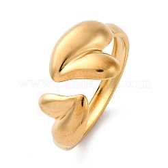 回転リング  女性用304ステンレススチールカフリング  ハート  18KGP本金メッキ  内径：18mm&nbsp;RJEW-B116-05G