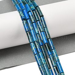 染色された天然インペリアルジャスパービーズ連売り  コラム  ドジャーブルー  13~14x4.5mm  穴：1.4mm  約30個/連  15.79~15.94''（40.1~40.5センチメートル）&nbsp;G-H087-H01-01C