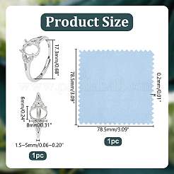 Adjustable 925 Sterling Silver Ring Components&nbsp;STER-HY0001-25