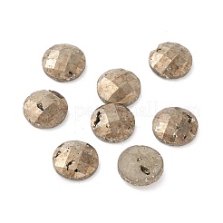 天然パイライトカボション  多面カット  ラウンド  12x4mm&nbsp;G-A205-03B