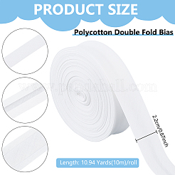 10m ポリコットン ダブルフォールドバイアステープ  衣類用アクセサリー  チャイナドレスの装飾  ホワイト  22mm  約10.94ヤード（10m）/セット&nbsp;OCOR-BC0009-37B