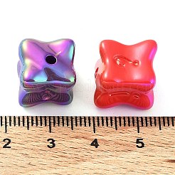 UVメッキ不透明アクリルビーズ  虹色の  キューブ  ミックスカラー  13x12x14mm  穴：2.2mm&nbsp;X1-OACR-Z013-27