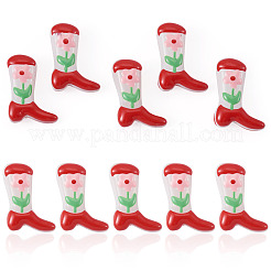 5Pcs Boot Baking Paint Glass Enamel  Beads&nbsp;LAMP-TADJ0001-08F