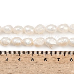 天然養殖淡水パールビーズ連売り  研磨両側  グレード2 A  リネン  8~9mm  穴：0.8mm  約33~37個/連  13.90~14.25''（35.3~36.2センチメートル）&nbsp;PEAR-P064-20C-01A