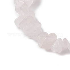 天然ローズクォーツチップストレッチブレスレット女性男性用  クロス  内径：2-1/8インチ（5.5cm）&nbsp;BJEW-JB11341-12