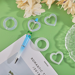 12Pcs 6 Style Heart/Ring Glitter Silicone Beads&nbsp;SIL-CA0002-82