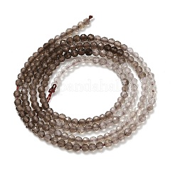 グラデーションカラーの天然スモーキークォーツビーズ連売り  ラウンド  多面カット  2mm  穴：0.5mm  約195~197個/連  15.39''~15.51''（39.1~39.4センチメートル）&nbsp;G-Z106-A05-2mm