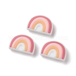シリコンビーズ  虹の形  淡いバイオレットレッド  18x25x9mm  穴：2mm&nbsp;SIL-WH0011-03D