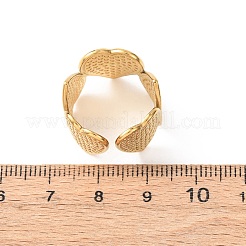 304 Stainless Steel Open Cuff Rings for Women&nbsp;RJEW-K309-01G