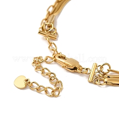 Stainless Steel Chains Three Layers Necklaces&nbsp;NJEW-D054-01A-01G