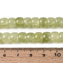 焼き絵の具、ひび割れガラスビーズ、糸  バレル  黄緑  8~9x6~6.5mm  穴：1~1.2mm  約125~128個/連  30.91~31.50インチ（78.5~80cm）&nbsp;DGLA-N019-02A-02