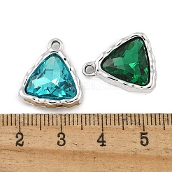 K5ガラスチャーム  合金パーツ  UVメッキ  三角形  プラチナ  18.5x15.5x5mm  穴：1.8mm&nbsp;PALLOY-P308-27P
