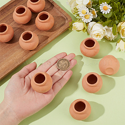 ミニ磁器の花瓶 ミニチュア装飾品  マイクロランドスケープホームドールハウスアクセサリー  小道具の装飾のふりをする  砂茶色  39.5x35.5mm  内径：19mm&nbsp;DJEW-GF0001-94