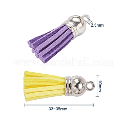60Pcs 30 Colors Faux Suede Tassel Pendant Decorations&nbsp;FIND-YW0001-13P