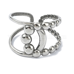 304ステンレススチールカフリング  ステンレス鋼色  調整可能  13mm&nbsp;RJEW-M019-14P