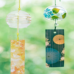 Glass Round Wind Chimes&nbsp;AJEW-WH0270-709A