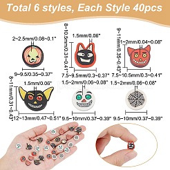 240Pcs 6 Style Halloween Handmade Polymer Clay Cabochons&nbsp;CLAY-AR0001-35