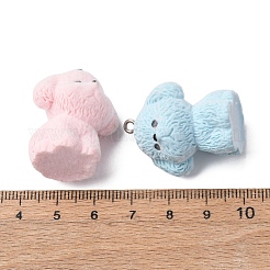 Opaque Flocking Resin Pendants&nbsp;X-RESI-G122-01