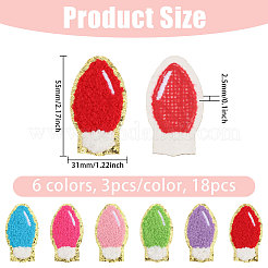 18Pcs 6 Colors Christmas Light Bulbs Polyester Embroidery Sew on Cloth Patches&nbsp;PATC-CA0001-35