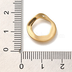 PVD真空メッキ304ステンレスペンダント  リングチャーム  18KGP本金メッキ  15x15x1mm  穴：0.9mm&nbsp;STAS-P371-081G