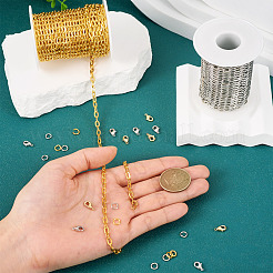 DIY 鉄アズキチェーンネックレス/ブレスレット作成キット  ミックスカラー  7x4x1mm  2色  10m /カラー  20 M&nbsp;DIY-TA0011-77