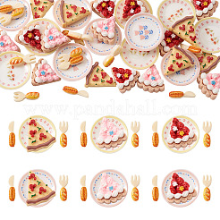 42Pcs 7 Styles Printed Opaque Resin Cabochons&nbsp;RESI-TA0005-27
