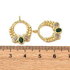 Brass Micro Pave Cubic Zirconia Pendants&nbsp;KK-P308-77G