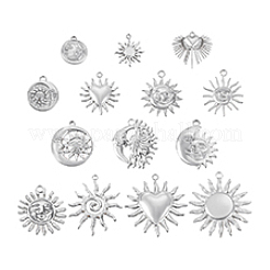 14Pcs 14 Styles 304 Stainless Steel Pendants&nbsp;STAS-PH0007-01P
