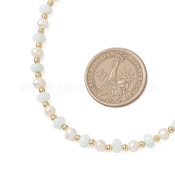 Natural Pearl and Shell Rondelle Beaded Necklaces&nbsp;NJEW-JN05852