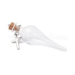 5Pcs 304 Stainless Steel Glass Cork Bottle Big Pendants&nbsp;PALLOY-JF04650