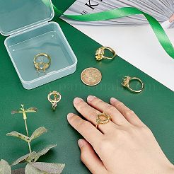 5Pcs 5 Style Brass Cubic Zirconia Adjustable Ring Components&nbsp;KK-CA0003-24