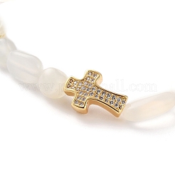 Nuggets Natural White Moonstone Stretch Beaded Bracelets&nbsp;BJEW-JB05805-05