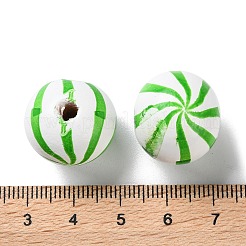 Printed Wood European Beads&nbsp;WOOD-Z002-13G