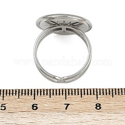 太陽の模様が入ったフラットラウンドの304ステンレススチール製エナメル指輪（女性用）  ステンレス鋼色  レッド  フラットラウンド：18.5mm  usサイズ6（16.5mm）&nbsp;RJEW-G355-05P-02