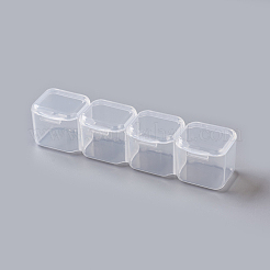 プラスチックビーズ収納ケース  取り外し可能な  56のコンパートメント  長方形  透明  21.2x18.4x2.7cm  コンパートメント：2.2x2.4センチメートル  56区画/ボックス&nbsp;X-CON-F005-10