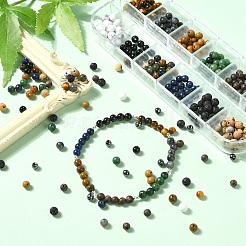 DIY Natural & Synthetic Gemstone Round Beads Stretch Bracelets Making Kits&nbsp;DIY-YW0011-49