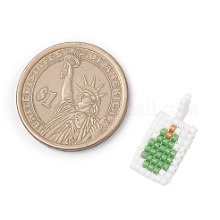 ガラスシードビーズペンダント12個  果物が入った長方形  混合図形  22x10x2mm  穴：2mm&nbsp;PALLOY-MZ00984