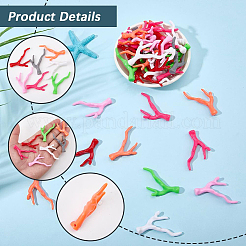 70Pcs 7 Colors Opaque Acrylic Imitation Coral Beads Strands&nbsp;SACR-SC0001-38