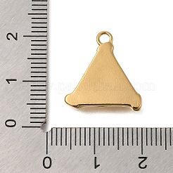 PVD真空メッキ201ステンレススチールペンダント  アイチャーム付きトライアングル  18KGP本金メッキ  17.5x16x3mm  穴：1.8mm&nbsp;STAS-C111-37G