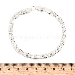 304ステンレススチール製渦巻きリンクブレスレット（女性用）  銀  8.03インチ（20.4cm）&nbsp;BJEW-K240-11S