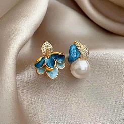 Alloy & Rhinestone & Plastic Pearl Stud Earrings&nbsp;WG6922F-01