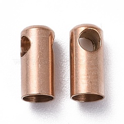 イオンプレーティング（IP）304ステンレススチールコードエンド  エンドキャップ  コラム  ローズゴールド  8.5x3.8mm  穴：1.8mm  内径：3mm&nbsp;STAS-F232-01E-RG