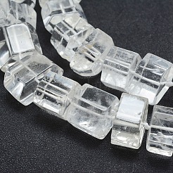 天然石クオーツクリスタルビーズ連売り  ロッククリスタルビーズ  多面カット  コラム  10~14x18~24x13~18mm  穴：1mm  約27個/連  15.7インチ（40cm）&nbsp;G-F532-06