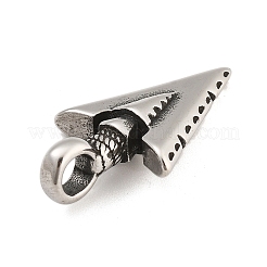 304ステンレスペンダント  アローヘッドチャーム  アンティークシルバー  30.5x17.5x7.5mm  穴：4.5mm&nbsp;STAS-A112-05AS