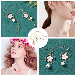 50Pcs Real 18K Gold Plated Brass Horizontal Loop French Earring Hooks&nbsp;KK-CN0001-81