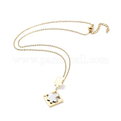 Puzzle Rhinestone Pendant Necklaces&nbsp;NJEW-F318-11G
