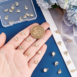 30Pcs Brass Micro Pave Cubic Zirconia Pendants&nbsp;KK-PH0010-12