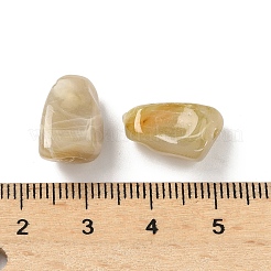 アクリル天然石風ビーズ  ナゲット  ツートン  淡い茶色  14x11.5x9.5~10mm  穴：1.8mm  約598個/500g&nbsp;MACR-K359-71