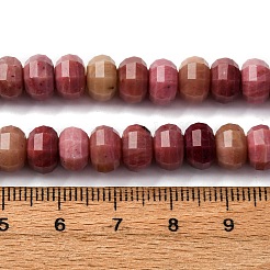 天然石ロードナイトビーズ連売り  多面カット  カボチャ  8x5mm  穴：1mm  約70~72個/連  14.17''~15.16''（36~38.5センチメートル）&nbsp;G-P587-D10-02